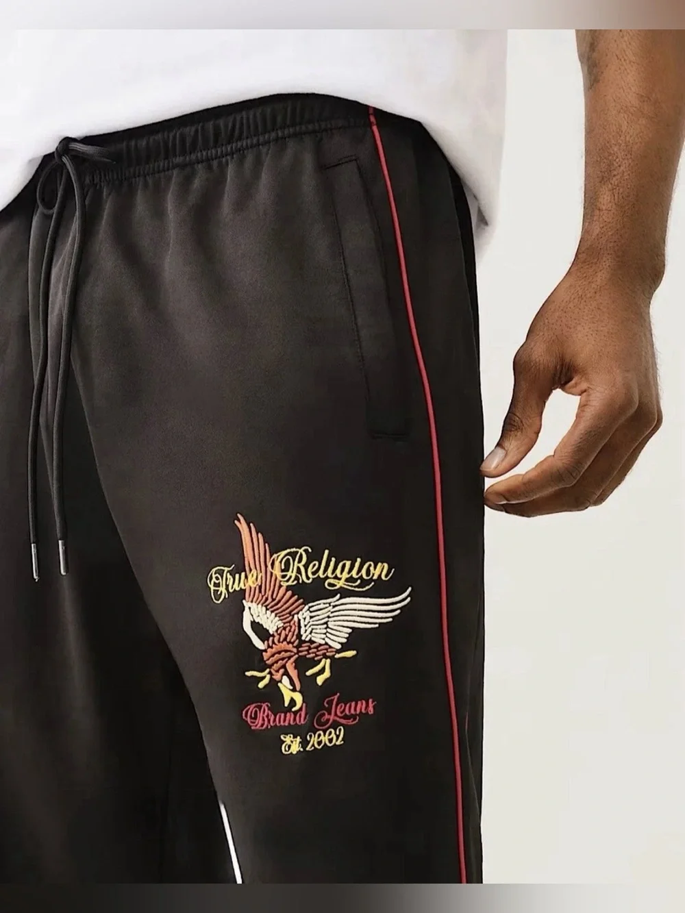 True Religion Embroidered Eagle Mens Track Jogger Size S 30